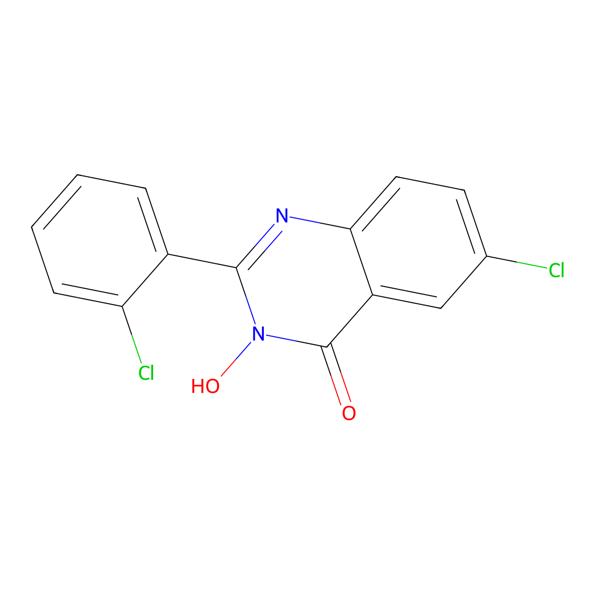 6-chloro-2-(2-chlorophenyl)-3-hydroxy-4(3H)-quinazolinone molecular structure, CAS 338412-45-6