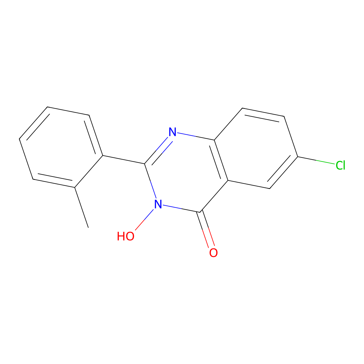 6-Chloro-3-hydroxy-2-(2-methylphenyl)quinazolin-4-one molecular structure, CAS 338412-58-1