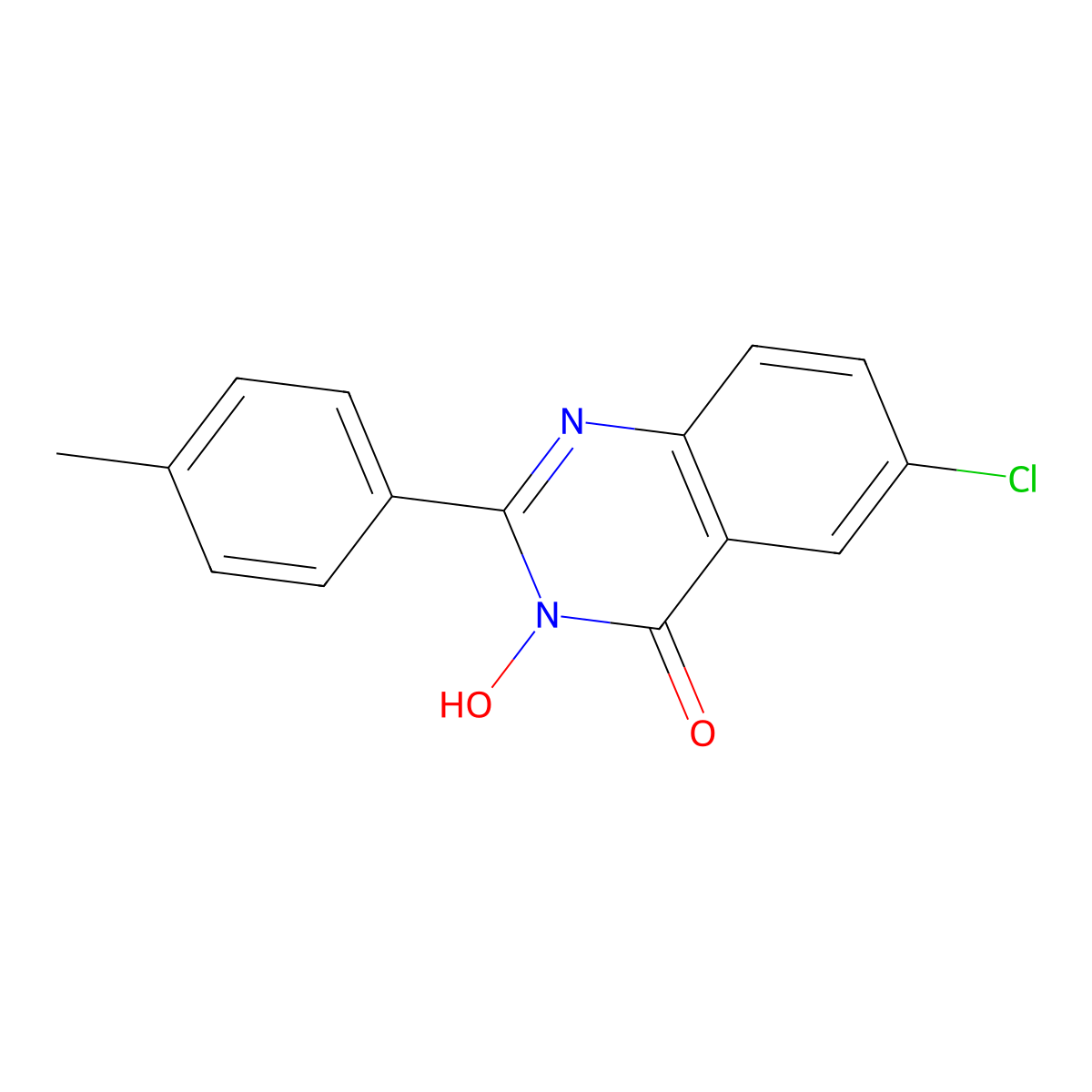 6-Chloro-3-hydroxy-2-(4-methylphenyl)quinazolin-4-one molecular structure, CAS 338412-59-2