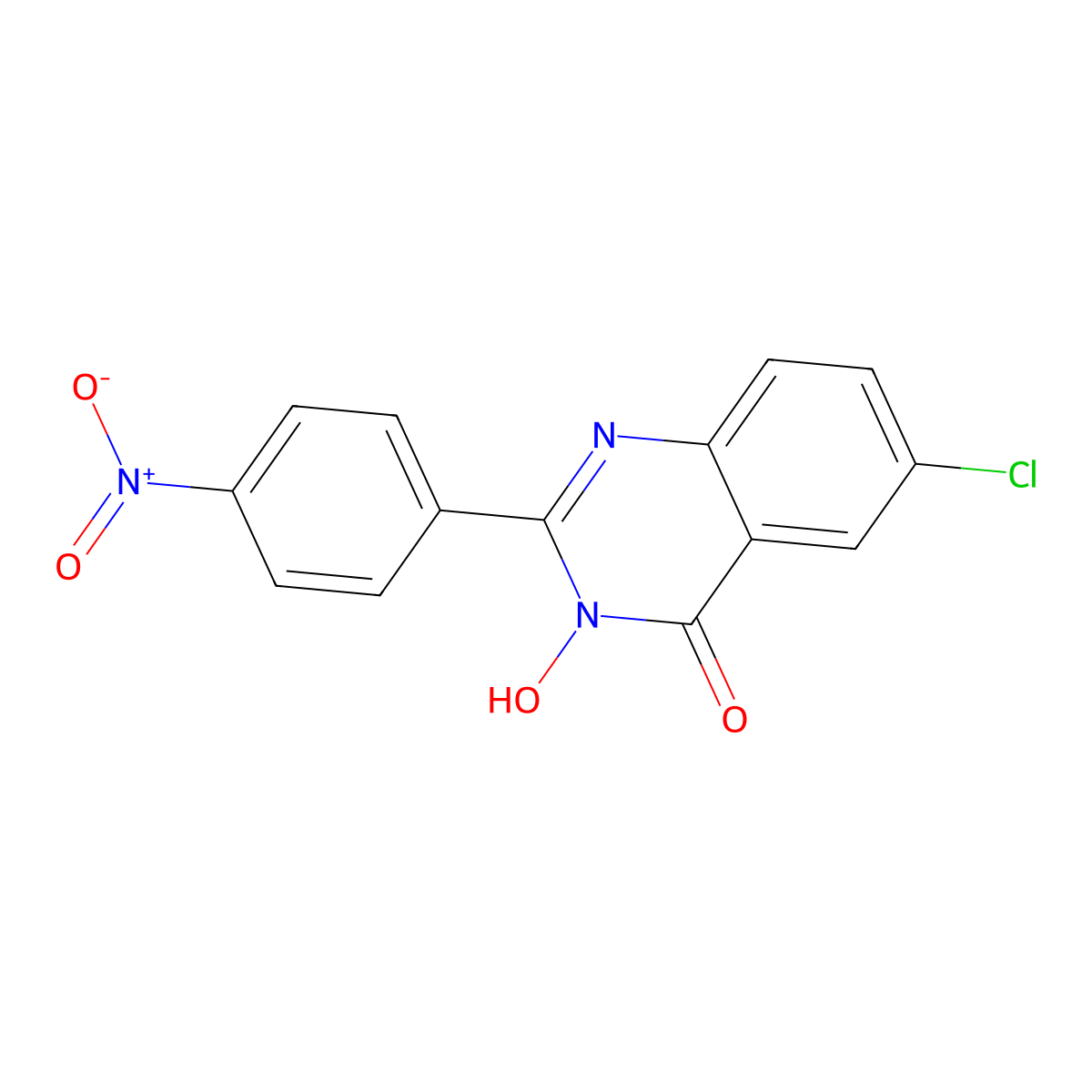 6-chloro-3-hydroxy-2-(4-nitrophenyl)-4(3H)-quinazolinone molecular structure, CAS 338412-68-3