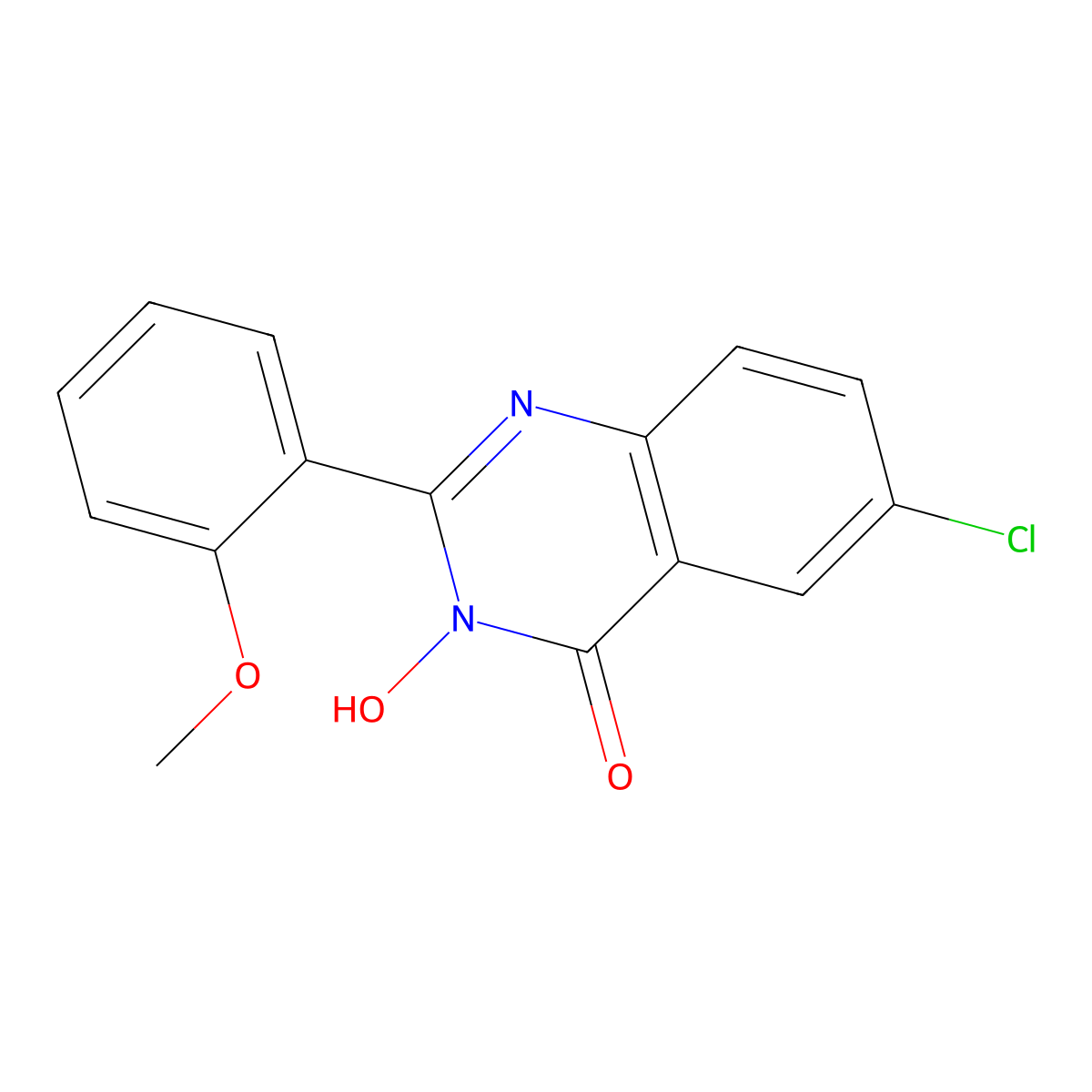 6-Chloro-3-hydroxy-2-(2-methoxyphenyl)quinazolin-4-one molecular structure, CAS 338412-69-4
