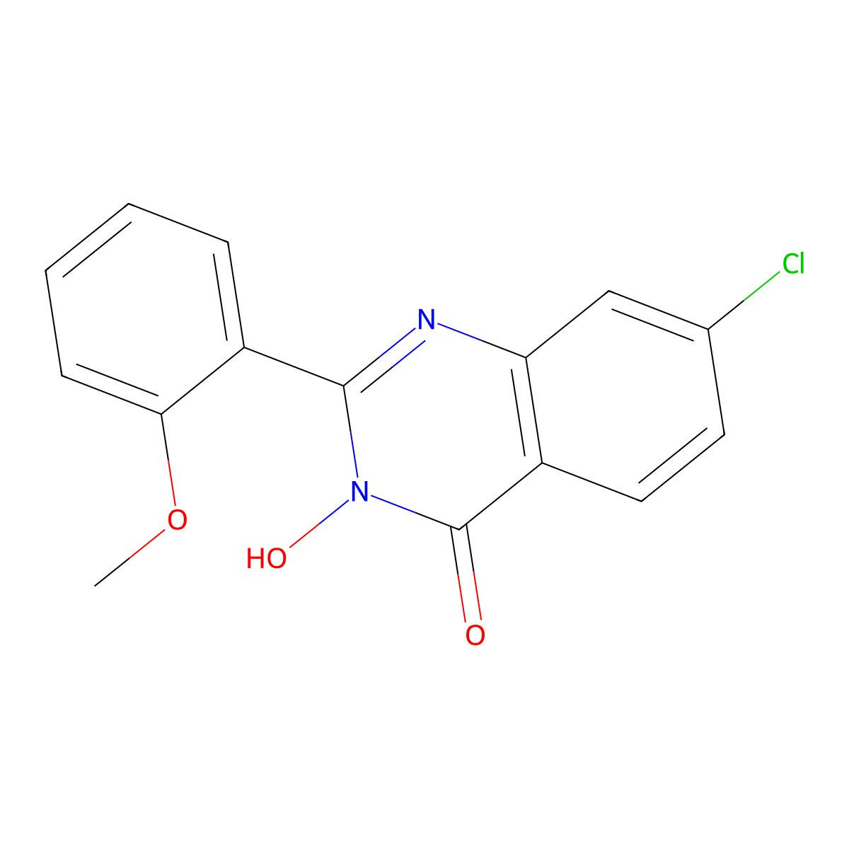7-chloro-3-hydroxy-2-(2-methoxyphenyl)-4(3H)-quinazolinone molecular structure, CAS 338412-70-7