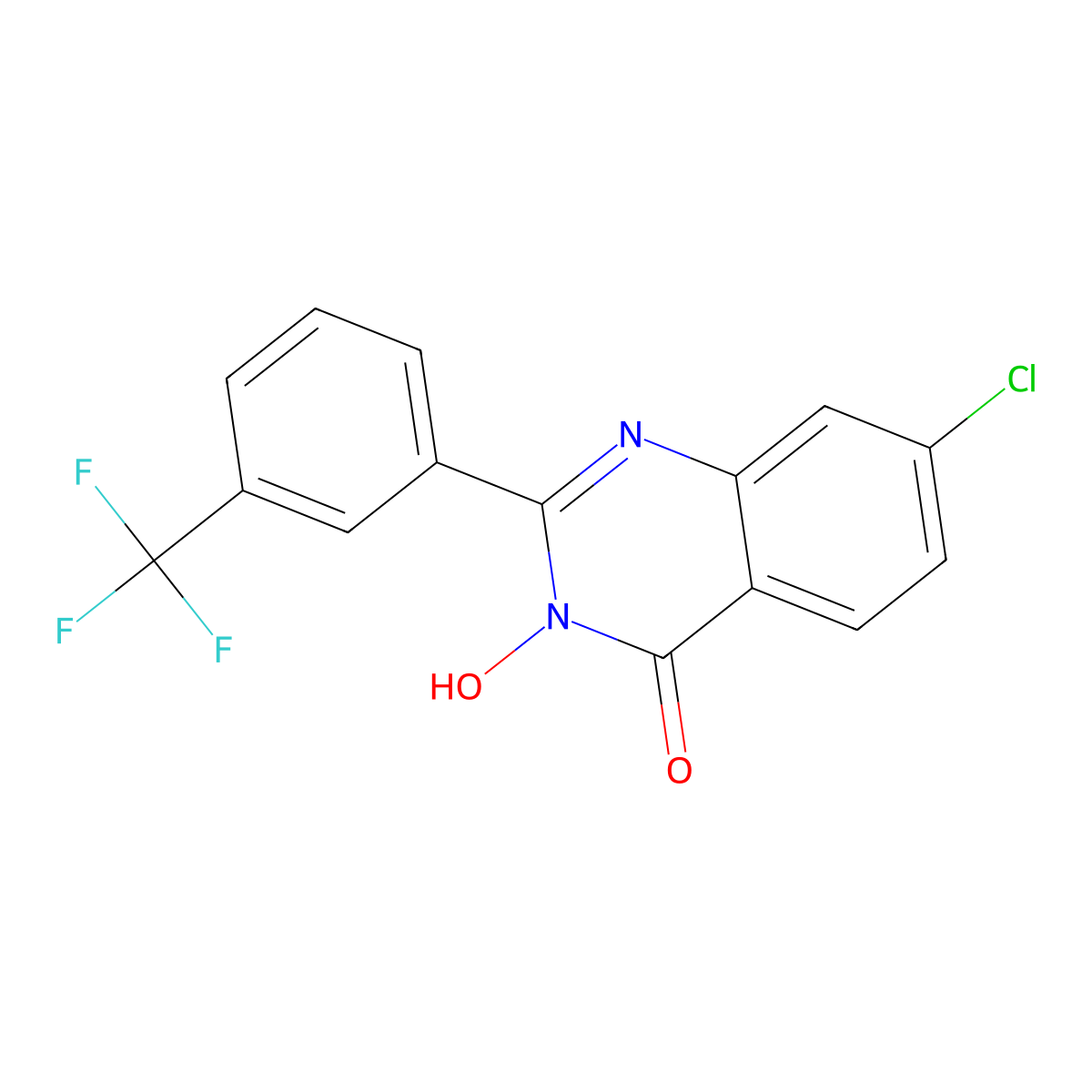 7-Chloro-3-hydroxy-2-[3-(trifluoromethyl)phenyl]-4-quinazolinone molecular structure, CAS 338412-72-9