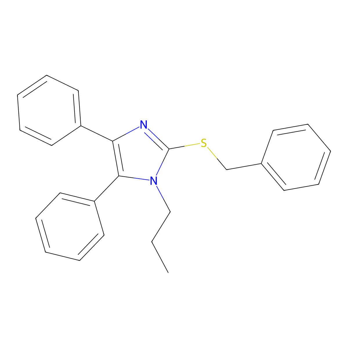 2-(benzylsulfanyl)-4,5-diphenyl-1-propyl-1H-imidazole molecular structure, CAS 338412-79-6