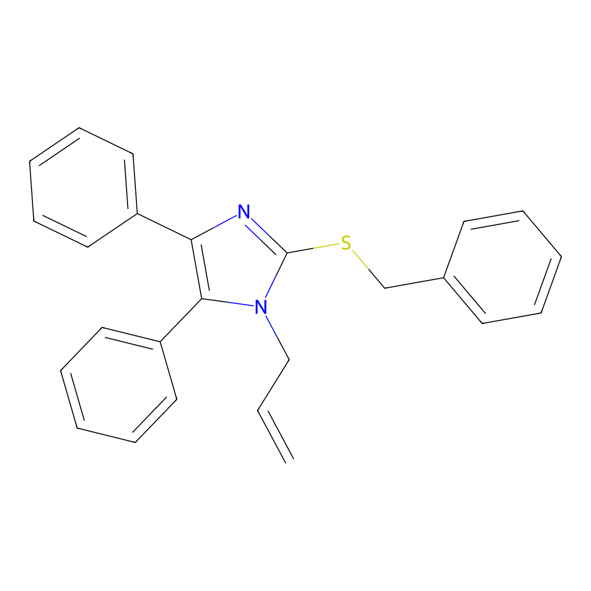 1-allyl-4,5-diphenyl-1H-imidazol-2-yl benzyl sulfide molecular structure, CAS 338412-80-9