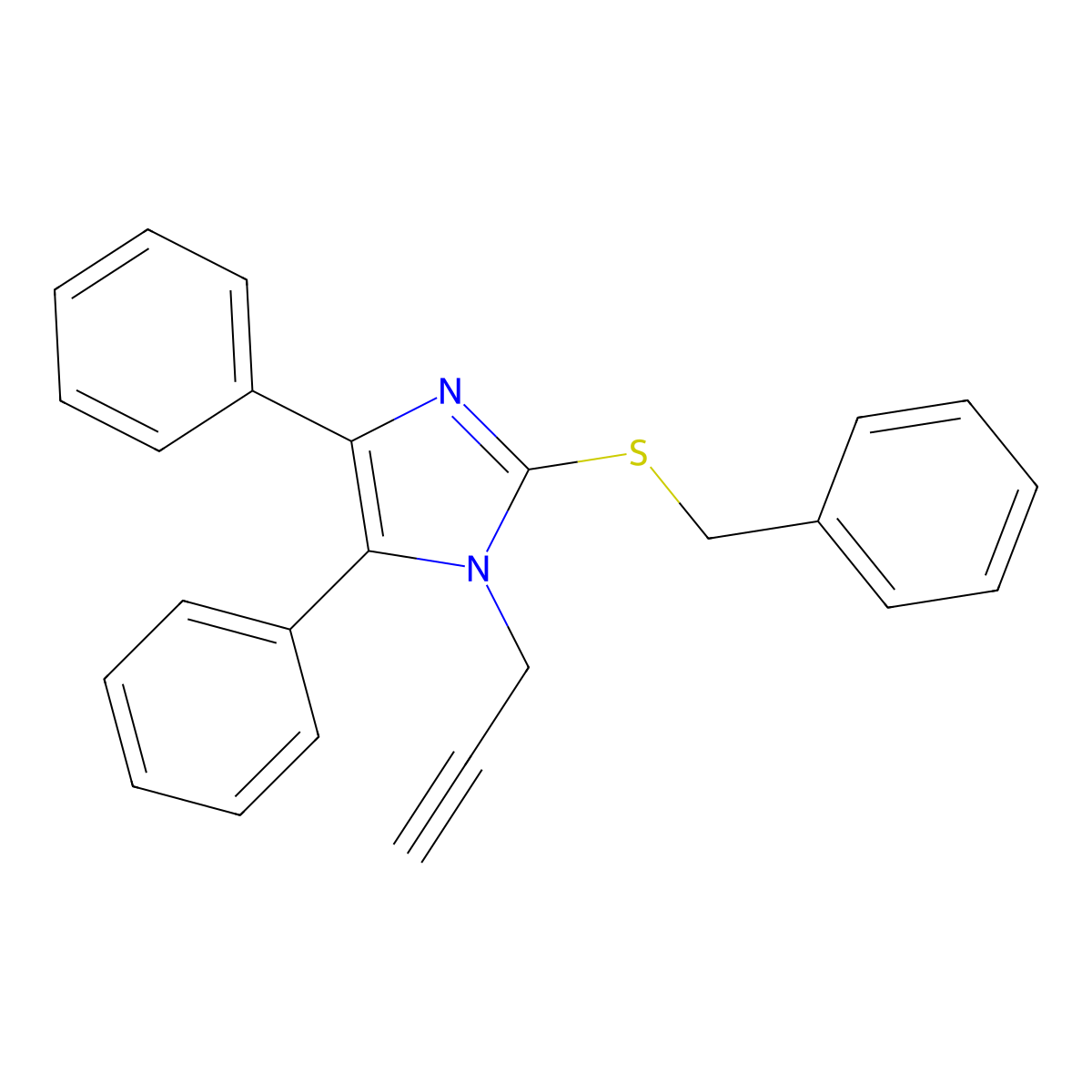 2-(benzylsulfanyl)-4,5-diphenyl-1-(2-propynyl)-1H-imidazole molecular structure, CAS 338412-81-0