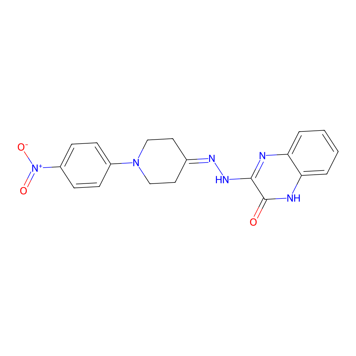3-{2-[1-(4-nitrophenyl)-4-piperidinylidene]hydrazino}-2(1H)-quinoxalinone molecular structure, CAS 338412-86-5
