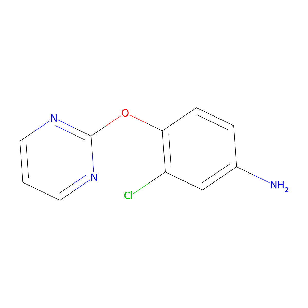 3-Chloro-4-(pyrimidin-2-yloxy)aniline molecular structure, CAS 338413-13-1