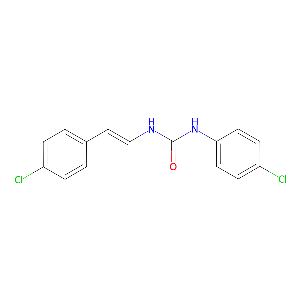 3-(4-chlorophenyl)-1-[(E)-2-(4-chlorophenyl)ethenyl]urea molecular structure, CAS 338413-48-2