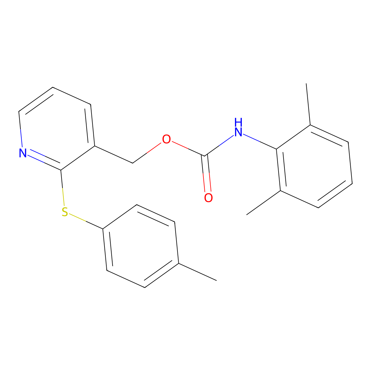{2-[(4-methylphenyl)sulfanyl]-3-pyridinyl}methyl N-(2,6-dimethylphenyl)carbamate molecular structure, CAS 338413-53-9