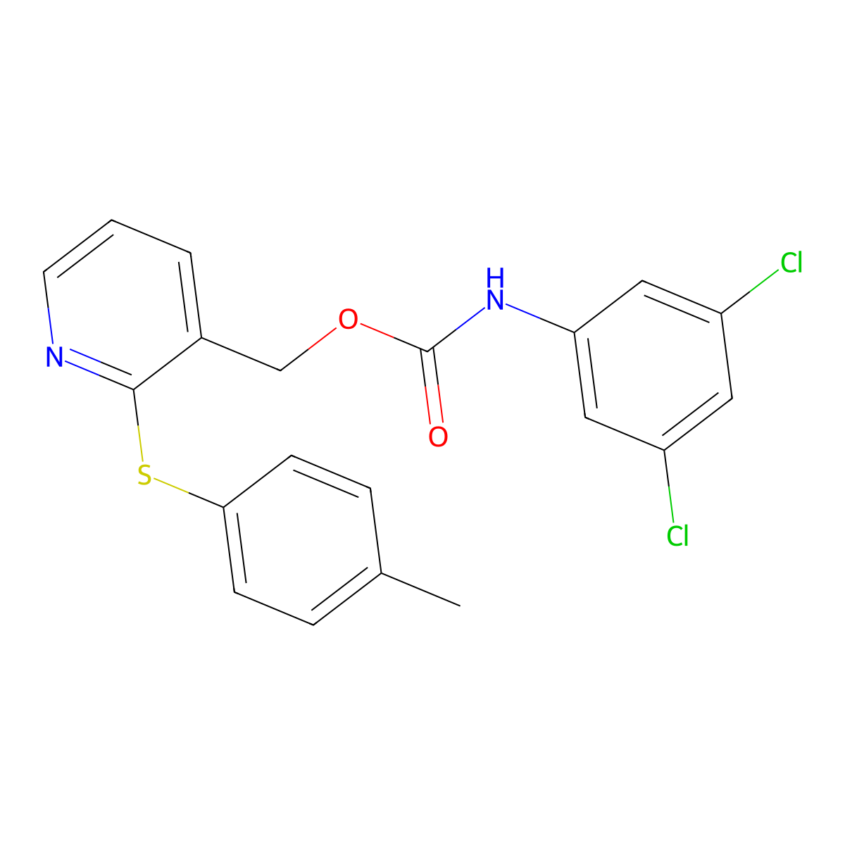 [2-(4-methylphenyl)sulfanylpyridin-3-yl]methyl N-(3,5-dichlorophenyl)carbamate molecular structure, CAS 338413-54-0