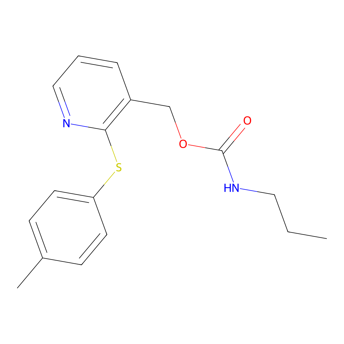 {2-[(4-methylphenyl)sulfanyl]-3-pyridinyl}methyl N-propylcarbamate molecular structure, CAS 338413-55-1