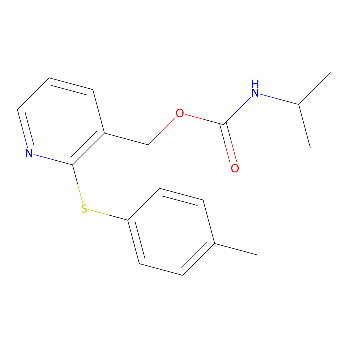 {2-[(4-methylphenyl)sulfanyl]-3-pyridinyl}methyl N-isopropylcarbamate molecular structure, CAS 338413-56-2