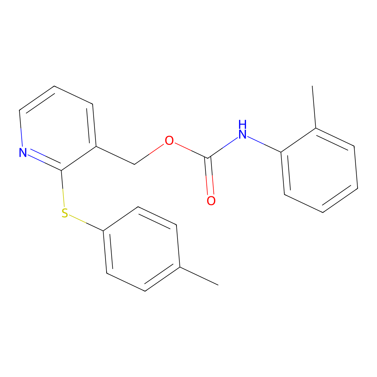 {2-[(4-methylphenyl)sulfanyl]-3-pyridinyl}methyl N-(2-methylphenyl)carbamate molecular structure, CAS 338413-57-3