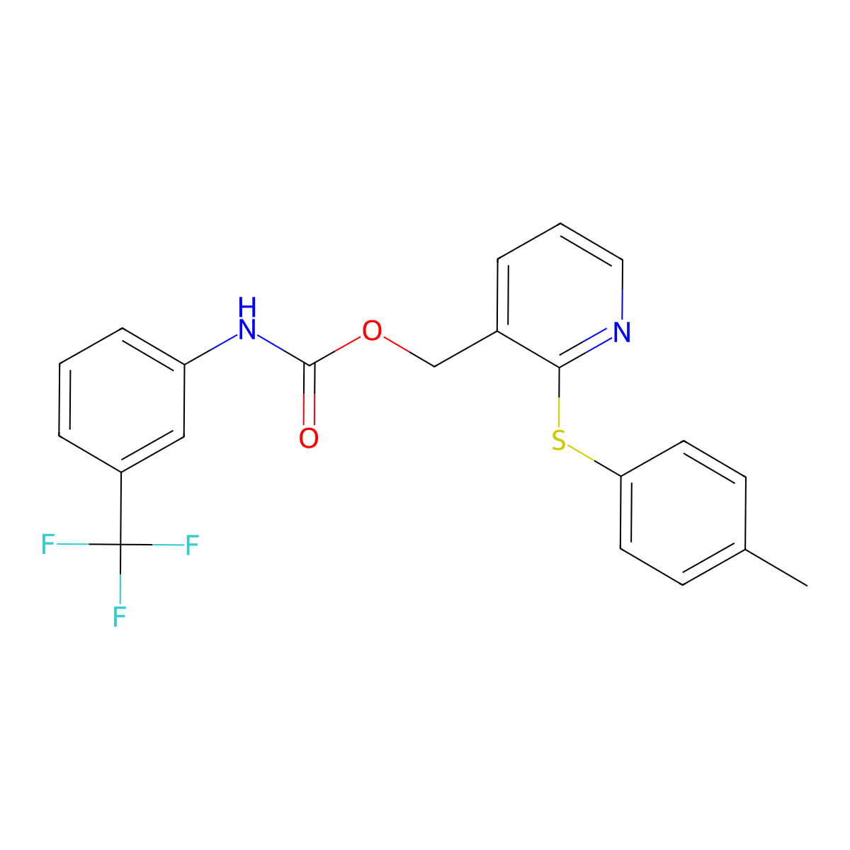 [2-(4-methylphenyl)sulfanylpyridin-3-yl]methyl N-[3-(trifluoromethyl)phenyl]carbamate molecular structure, CAS 338413-60-8