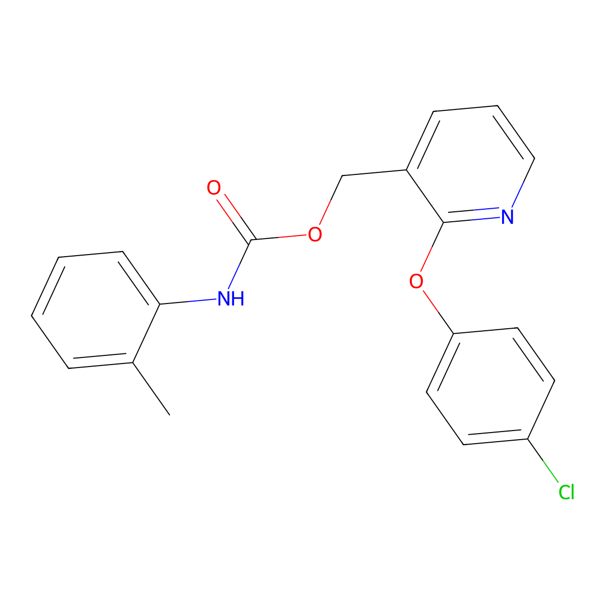 [2-(4-chlorophenoxy)pyridin-3-yl]methyl N-(2-methylphenyl)carbamate molecular structure, CAS 338413-66-4