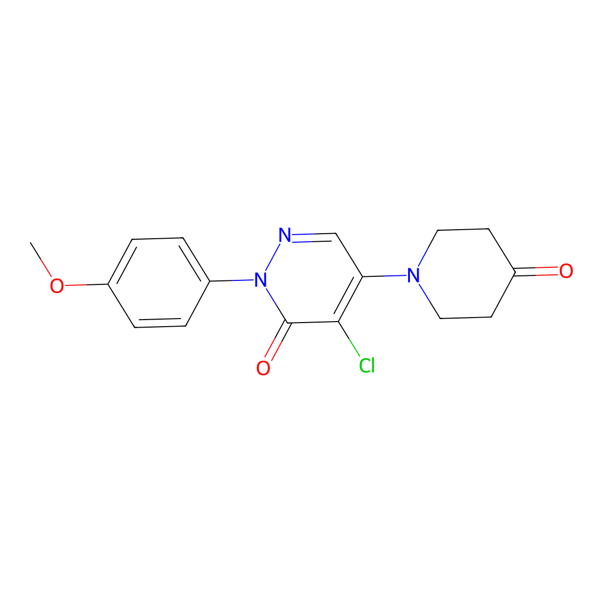 4-chloro-2-(4-methoxyphenyl)-5-(4-oxopiperidino)-3(2H)-pyridazinone molecular structure, CAS 338413-78-8