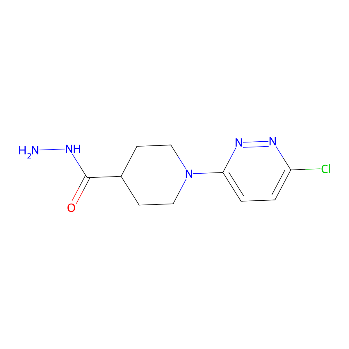 1-(6-Chloropyridazin-3-yl)piperidine-4-carbohydrazide molecular structure, CAS 338413-80-2