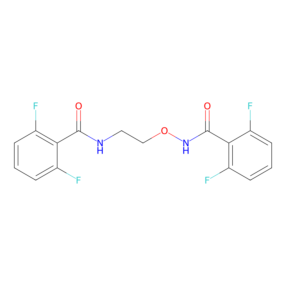 N-(2-{[(2,6-difluorobenzoyl)amino]oxy}ethyl)-2,6-difluorobenzenecarboxamide molecular structure, CAS 338413-81-3