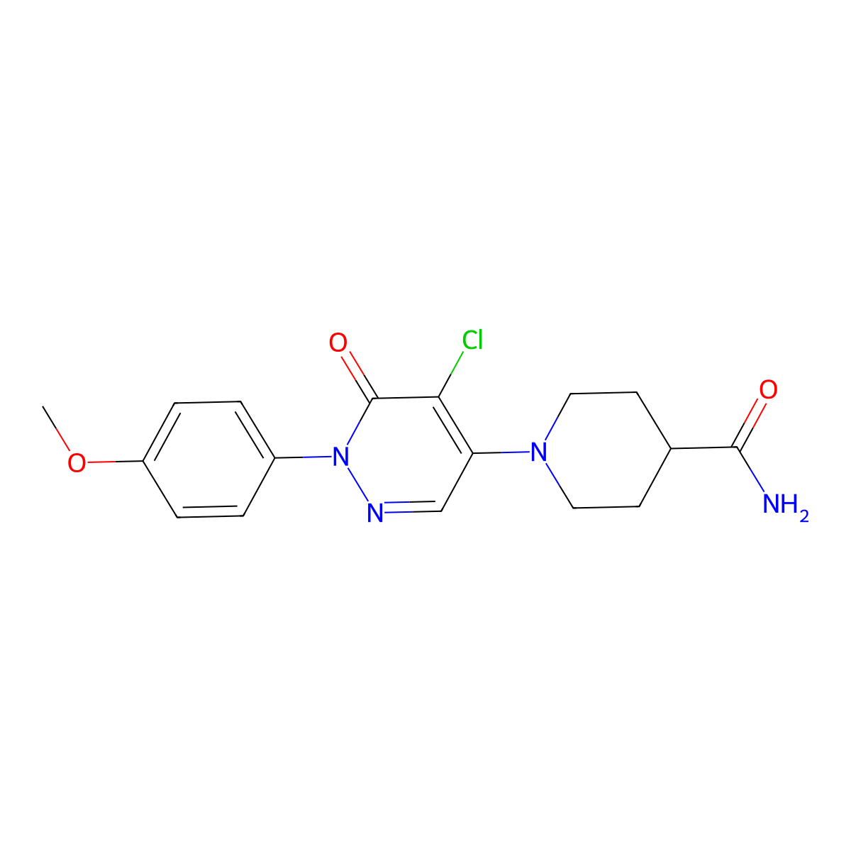 1-(5-Chloro-1-(4-methoxyphenyl)-6-oxo-1,6-dihydro-4-pyridazinyl)-4-piperidinecarboxamide molecular structure, CAS 338413-89-1