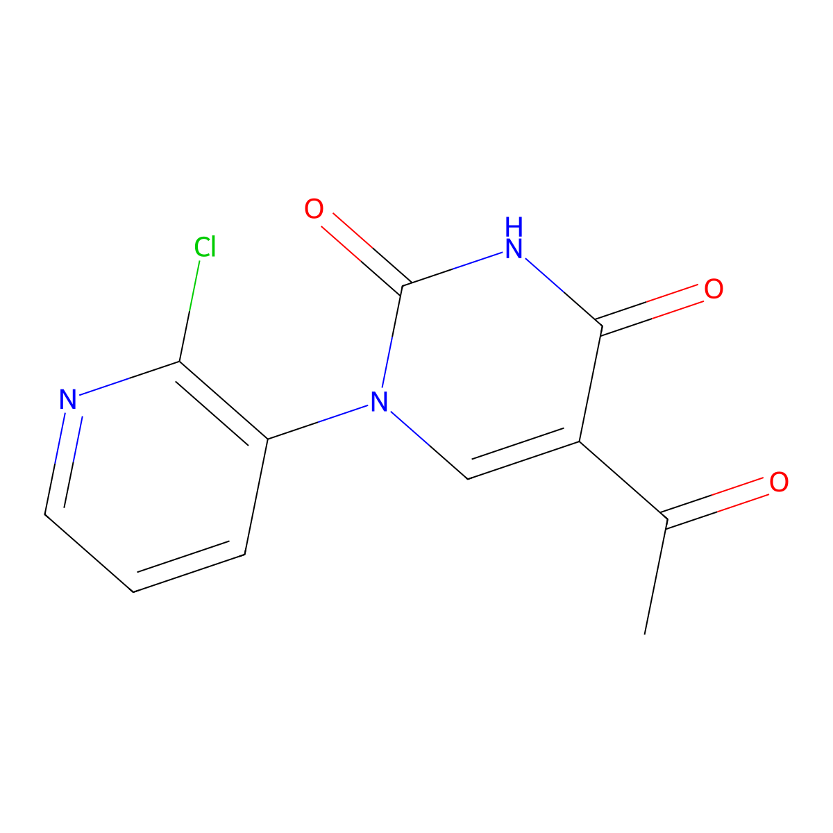 5-Acetyl-1-(2-Chloro-3-Pyridinyl)-2,4(1H,3H)-Pyrimidinedione molecular structure, CAS 338413-91-5