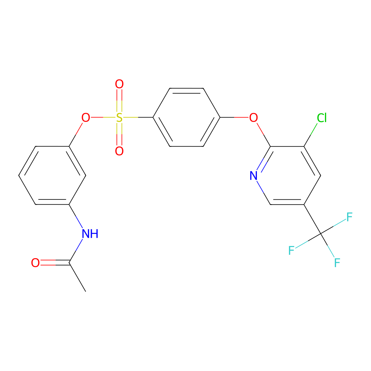 3-(Acetylamino)phenyl 4-((3-chloro-5-(trifluoromethyl)-2-pyridinyl)oxy)benzenesulfonate molecular structure, CAS 338414-10-1