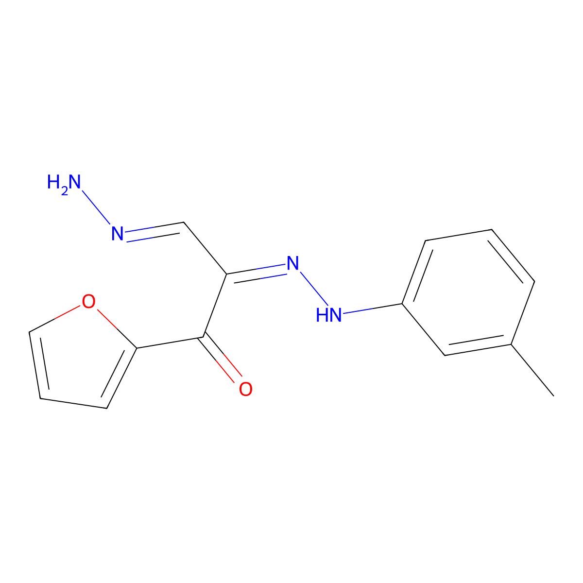 (2E,3E)-1-(furan-2-yl)-3-hydrazinylidene-2-[2-(3-methylphenyl)hydrazin-1-ylidene]propan-1-one molecular structure, CAS 338414-16-7