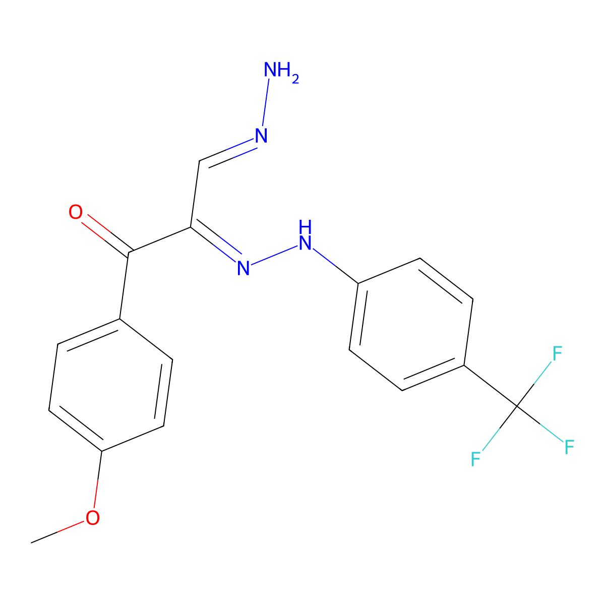 3-(4-Methoxyphenyl)-3-oxo-2-{2-[4-(trifluoromethyl)phenyl]hydrazono}propanal hydrazone molecular structure, CAS 338414-19-0