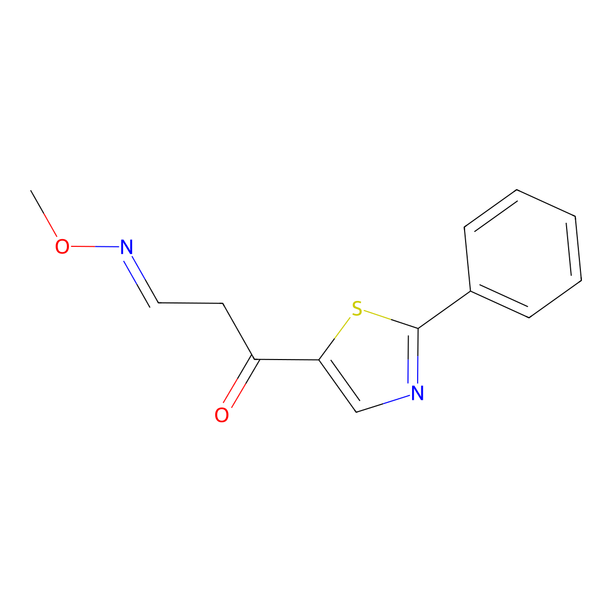 3-oxo-3-(2-phenyl-1,3-thiazol-5-yl)propanal O-methyloxime molecular structure, CAS 338414-39-4