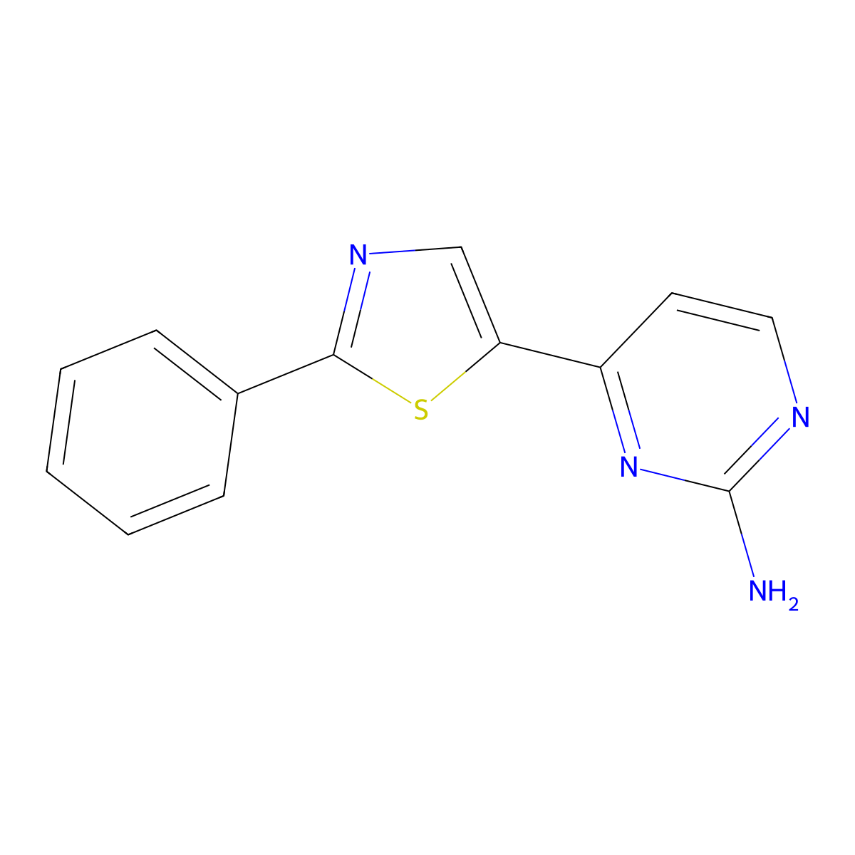 4-(2-Phenyl-1,3-thiazol-5-yl)pyrimidin-2-amine molecular structure, CAS 338414-61-2