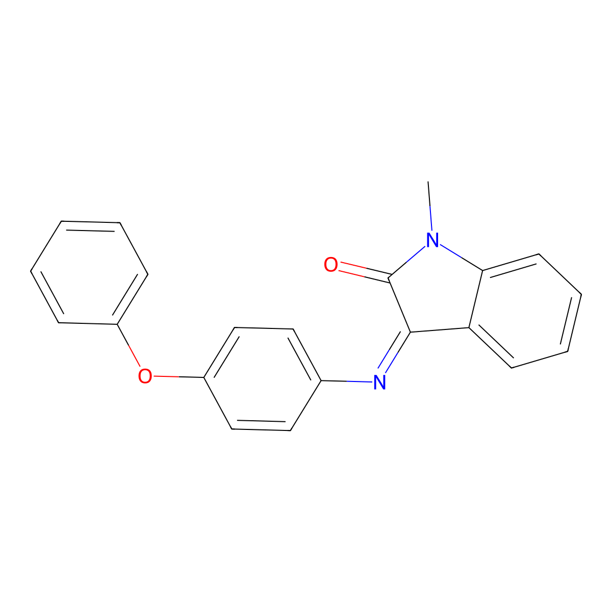 3-((4-Phenoxyphenyl)imino)-1-methylindolin-2-one molecular structure, CAS 338414-72-5