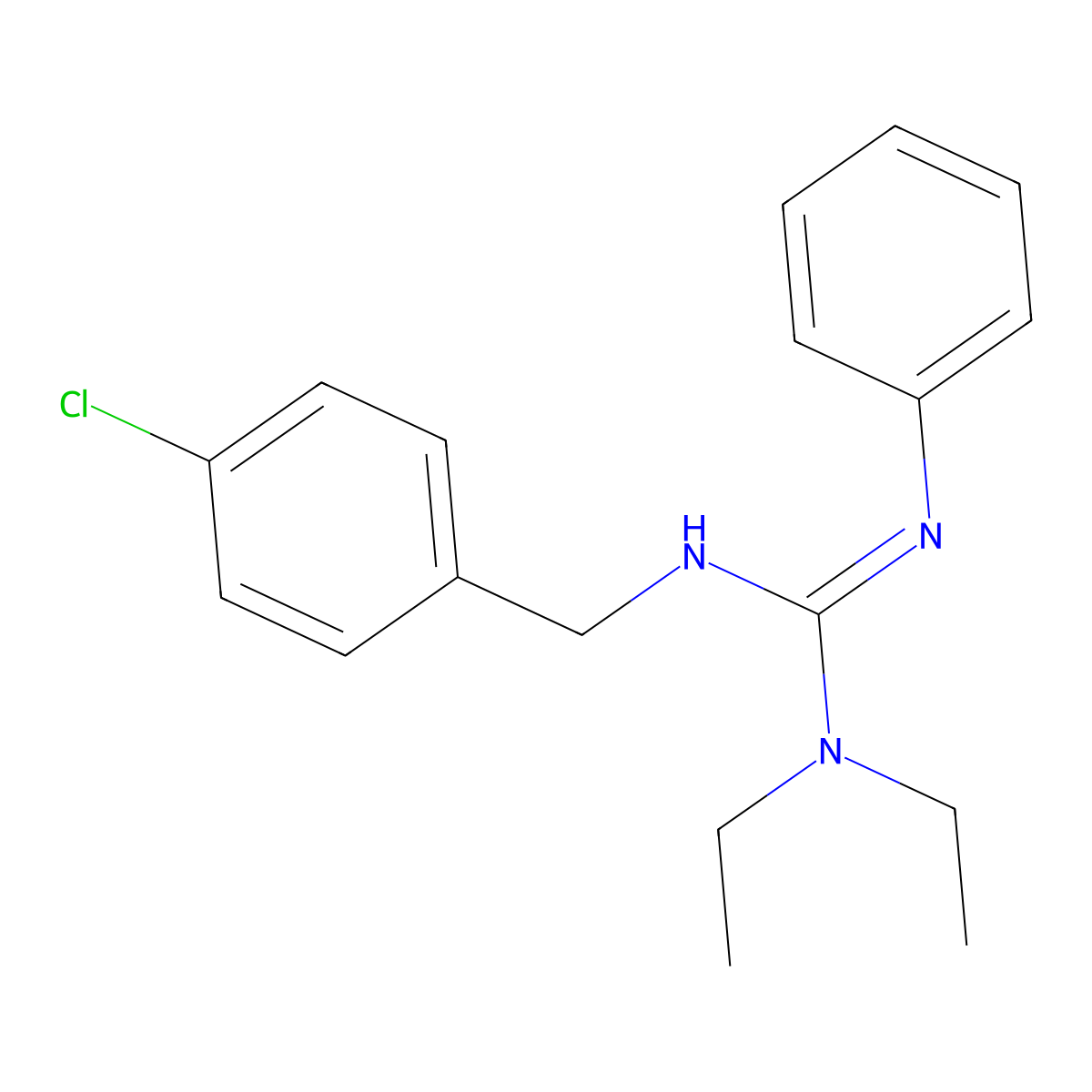 N'-(4-chlorobenzyl)-N,N-diethyl-N''-phenylguanidine molecular structure, CAS 338414-73-6