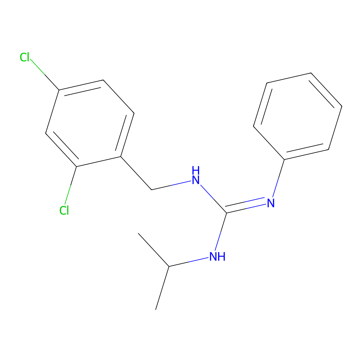 N-(2,4-dichlorobenzyl)-N'-isopropyl-N''-phenylguanidine molecular structure, CAS 338414-80-5