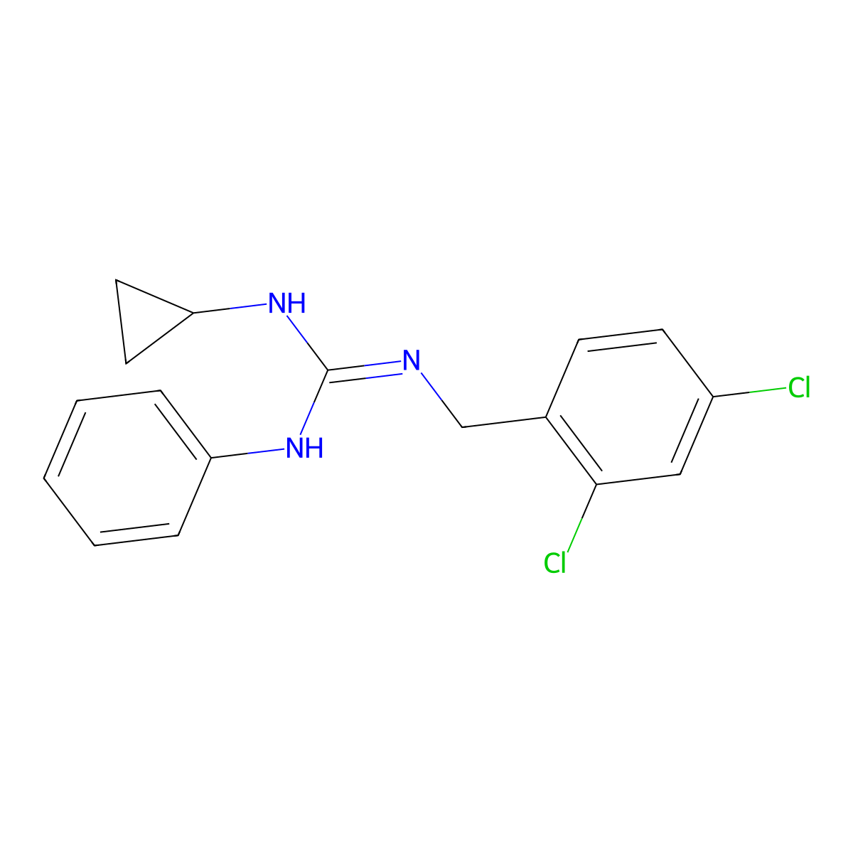 N-cyclopropyl-N'-(2,4-dichlorobenzyl)-N''-phenylguanidine molecular structure, CAS 338414-81-6