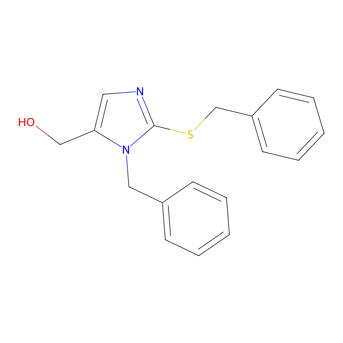 [1-benzyl-2-(benzylsulfanyl)-1H-imidazol-5-yl]methanol molecular structure, CAS 338414-89-4