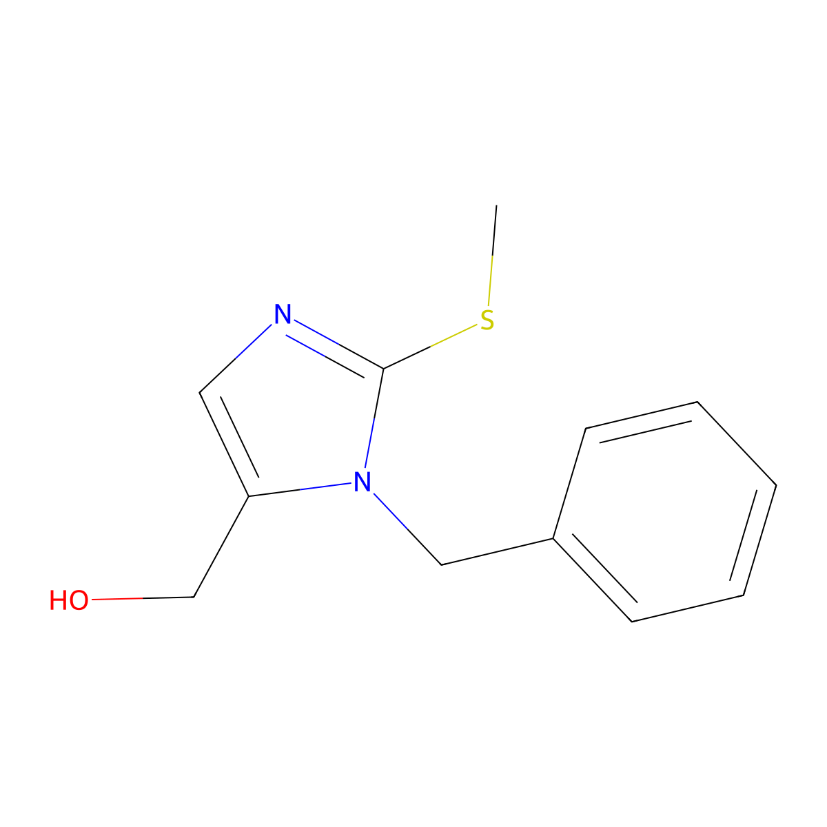 [1-benzyl-2-(methylsulfanyl)-1H-imidazol-5-yl]methanol molecular structure, CAS 338414-90-7