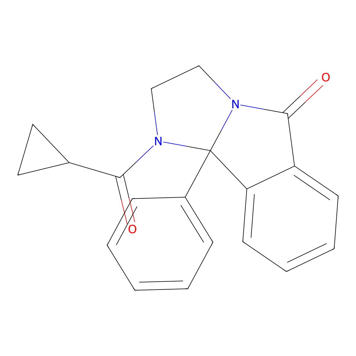 1-(cyclopropylcarbonyl)-9b-phenyl-1,2,3,9b-tetrahydro-5H-imidazo[2,1-a]isoindol-5-one molecular structure, CAS 338414-92-9