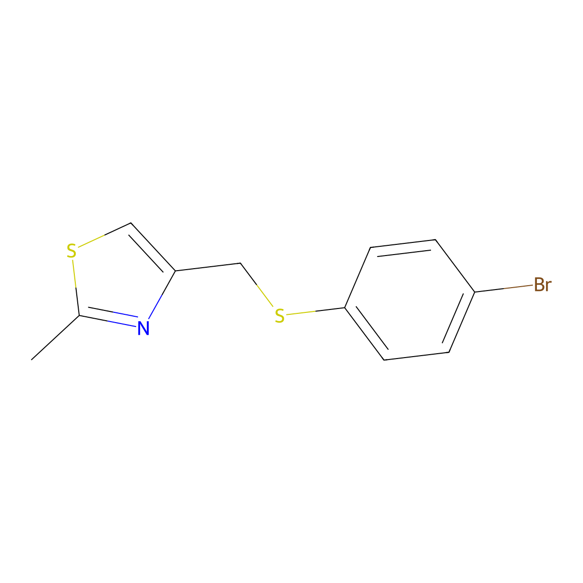 4-{[(4-Bromophenyl)sulfanyl]methyl}-2-methyl-1,3-thiazole molecular structure, CAS 338414-94-1