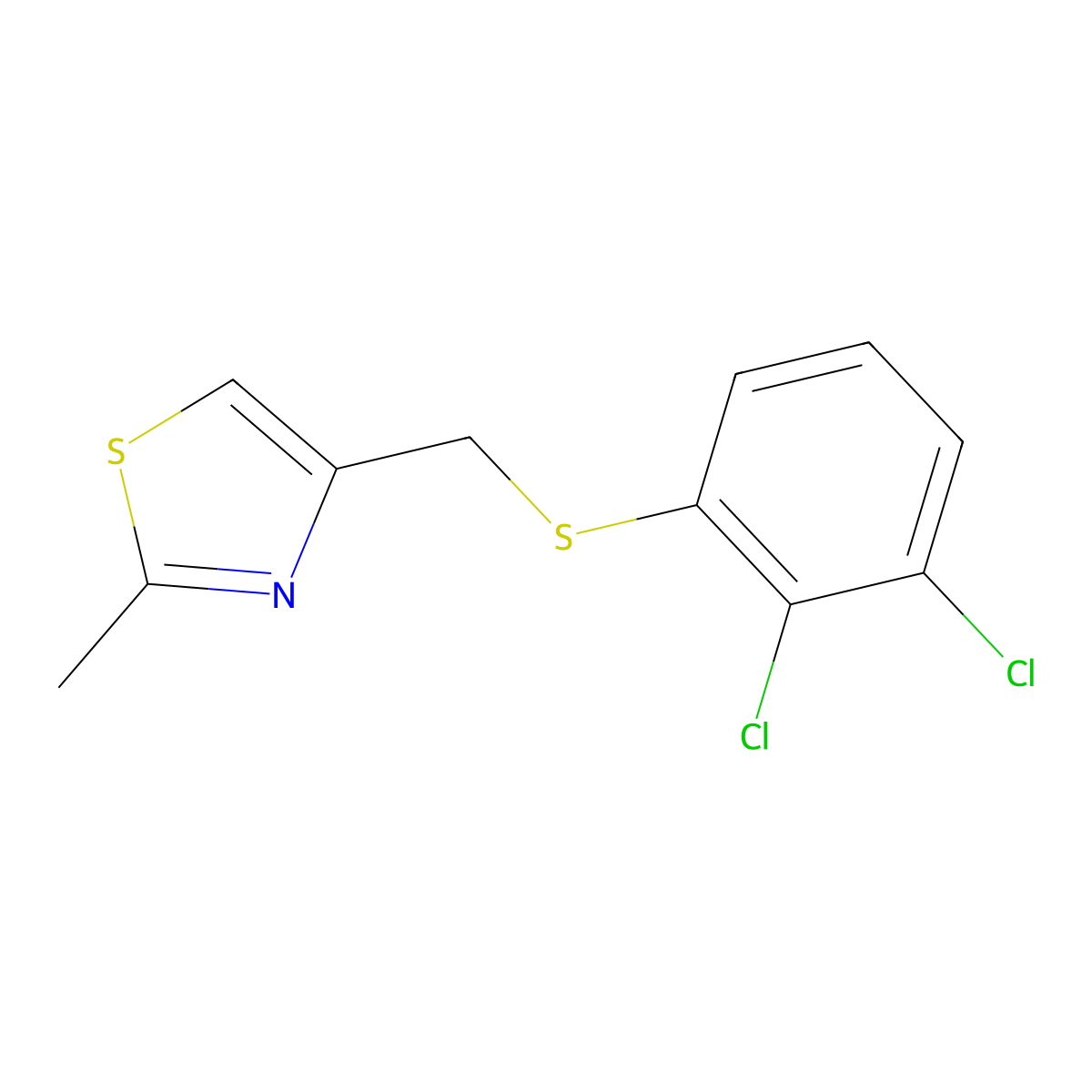4-{[(2,3-Dichlorophenyl)sulfanyl]methyl}-2-methyl-1,3-thiazole molecular structure, CAS 338414-95-2