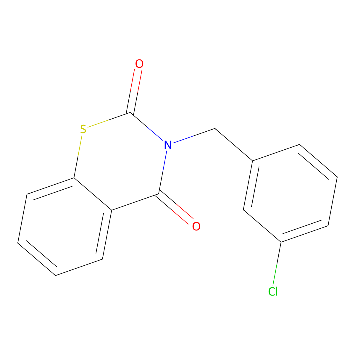 3-(3-chlorobenzyl)-2H-1,3-benzothiazine-2,4(3H)-dione molecular structure, CAS 338415-43-3