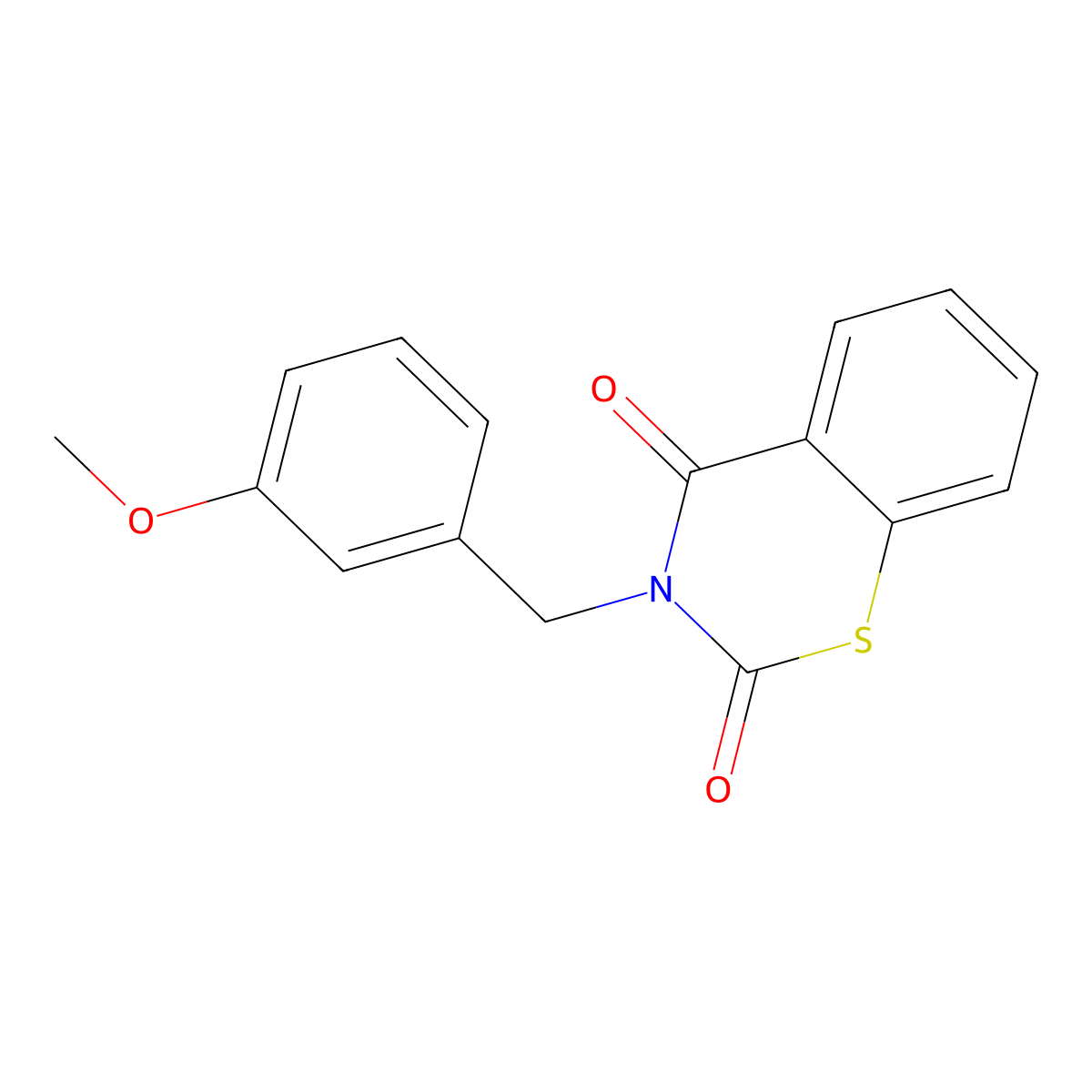 3-(3-methoxybenzyl)-2H-1,3-benzothiazine-2,4(3H)-dione molecular structure, CAS 338415-45-5