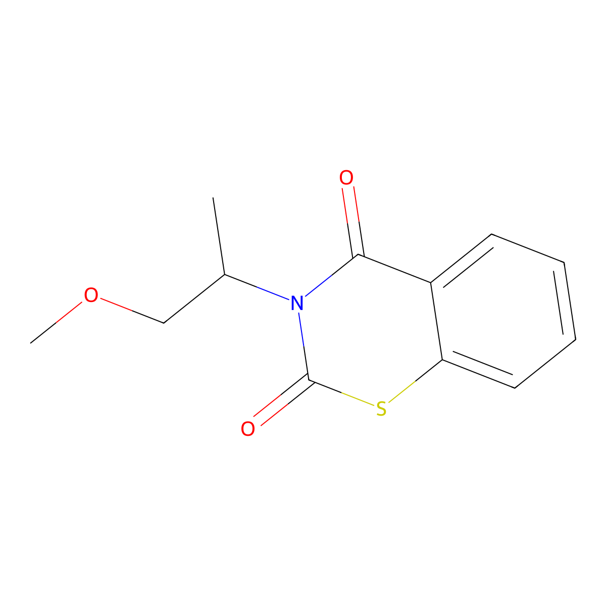 3-(2-methoxy-1-methylethyl)-2H-1,3-benzothiazine-2,4(3H)-dione molecular structure, CAS 338415-47-7