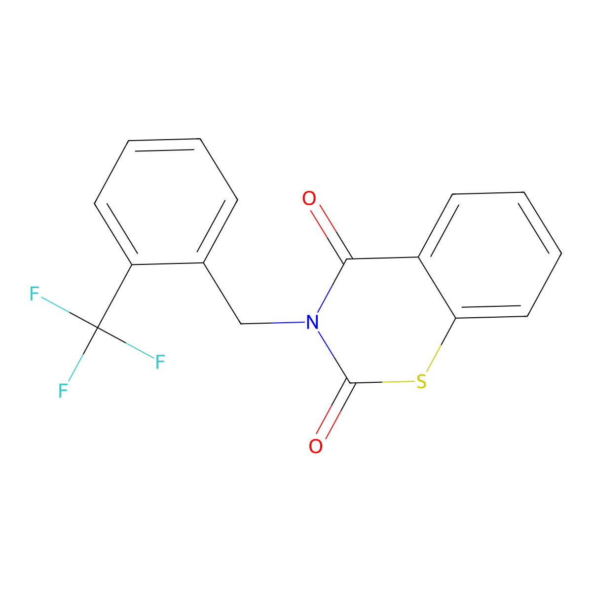 3-[2-(trifluoromethyl)benzyl]-2H-1,3-benzothiazine-2,4(3H)-dione molecular structure, CAS 338415-51-3