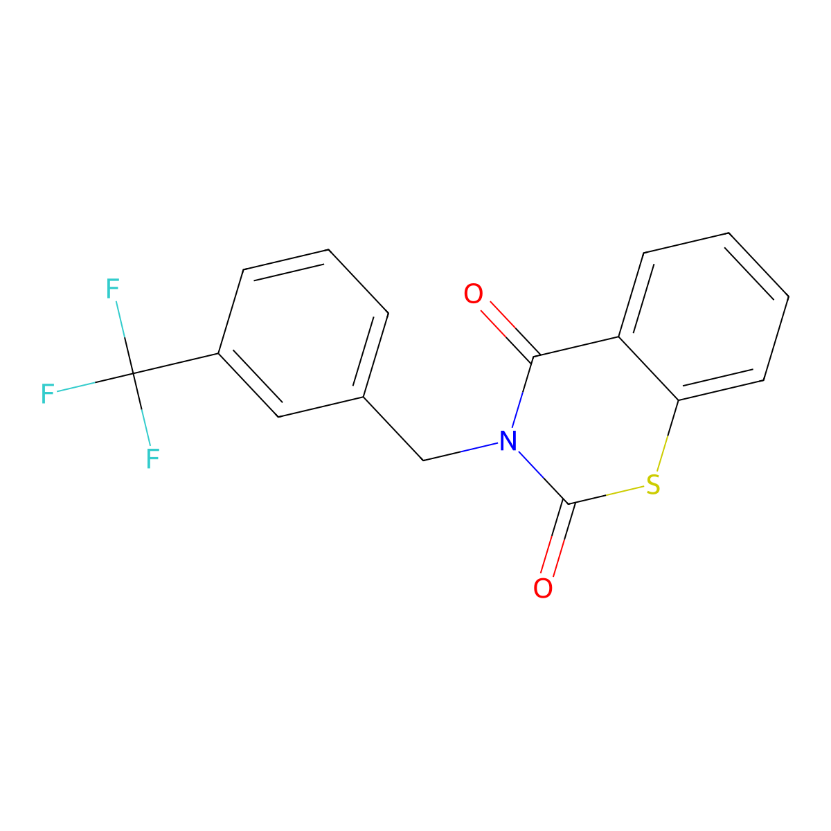 3-[3-(trifluoromethyl)benzyl]-2H-1,3-benzothiazine-2,4(3H)-dione molecular structure, CAS 338415-53-5