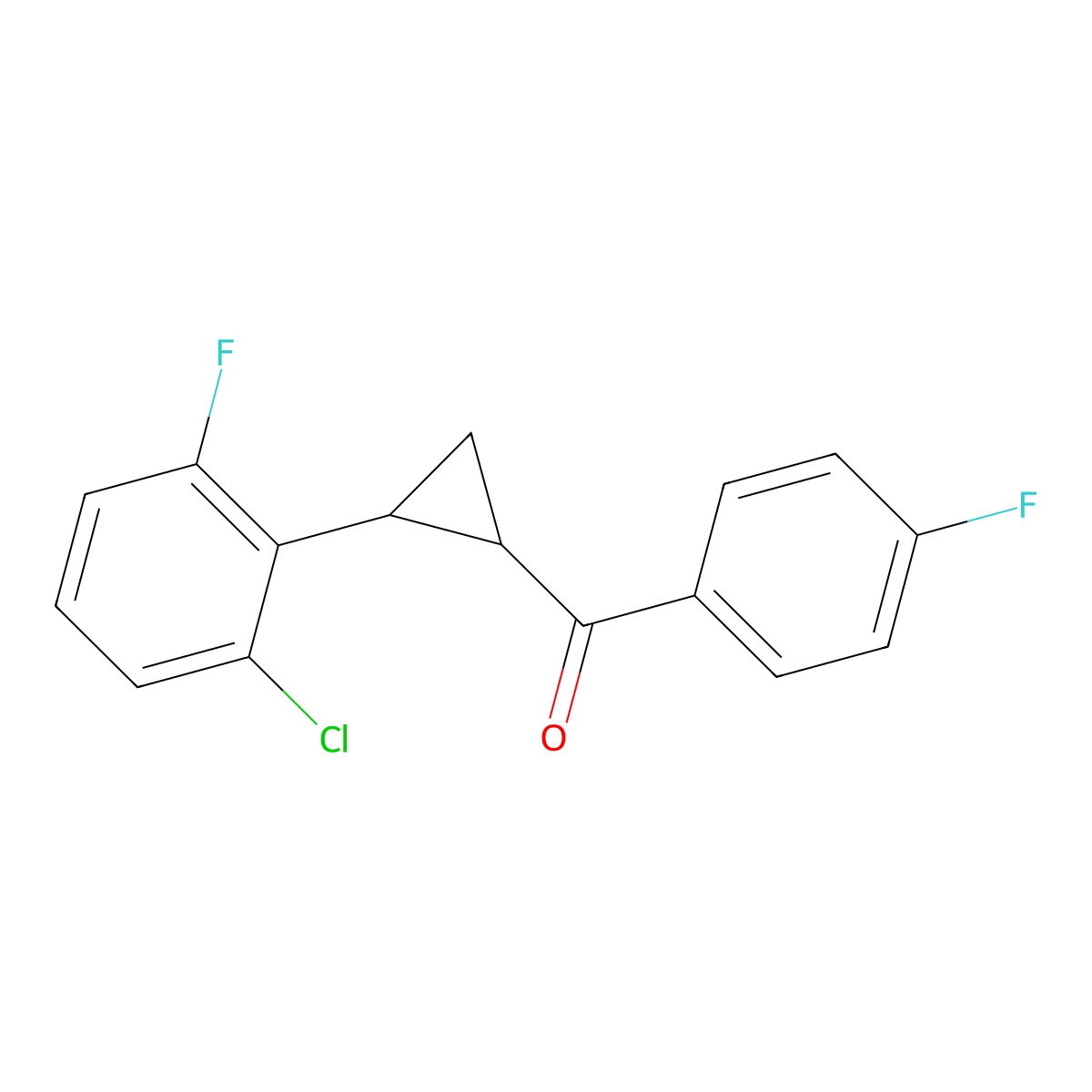 [2-(2-Chloro-6-fluorophenyl)cyclopropyl](4-fluorophenyl)methanone molecular structure, CAS 338415-54-6