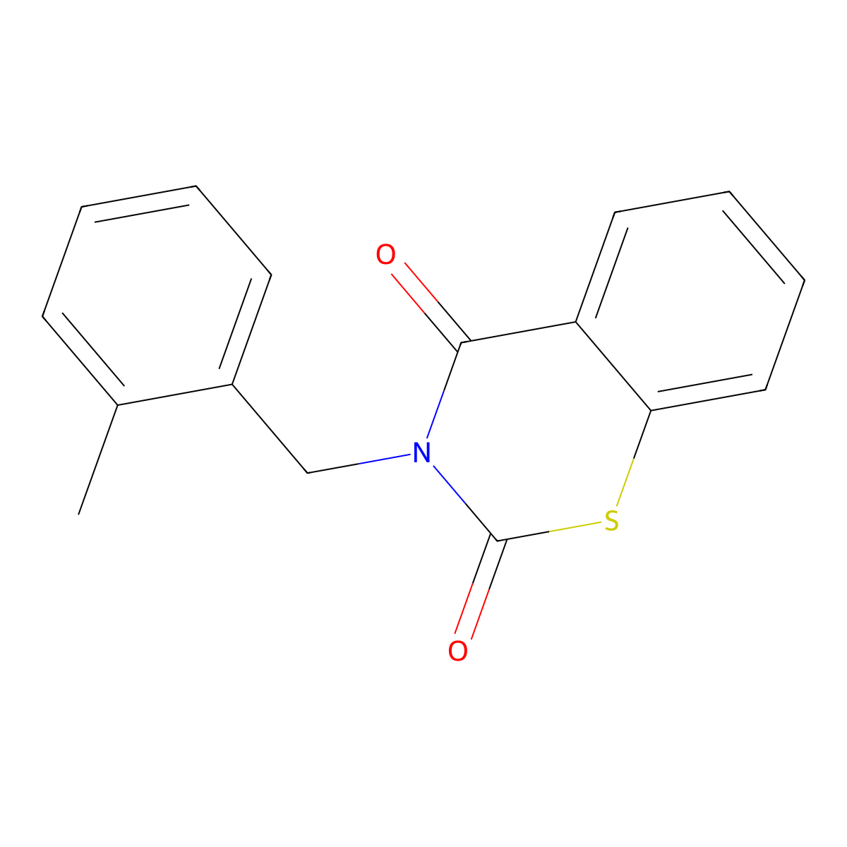 3-(2-methylbenzyl)-2H-1,3-benzothiazine-2,4(3H)-dione molecular structure, CAS 338415-55-7