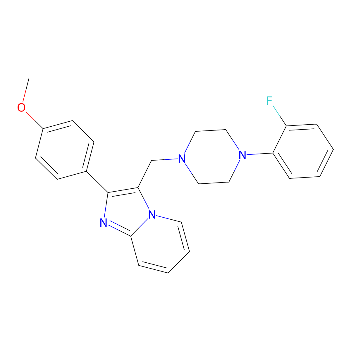 3-{[4-(2-Fluorophenyl)piperazino]methyl}-2-(4-methoxyphenyl)imidazo[1,2-a]pyridine molecular structure, CAS 338415-61-5