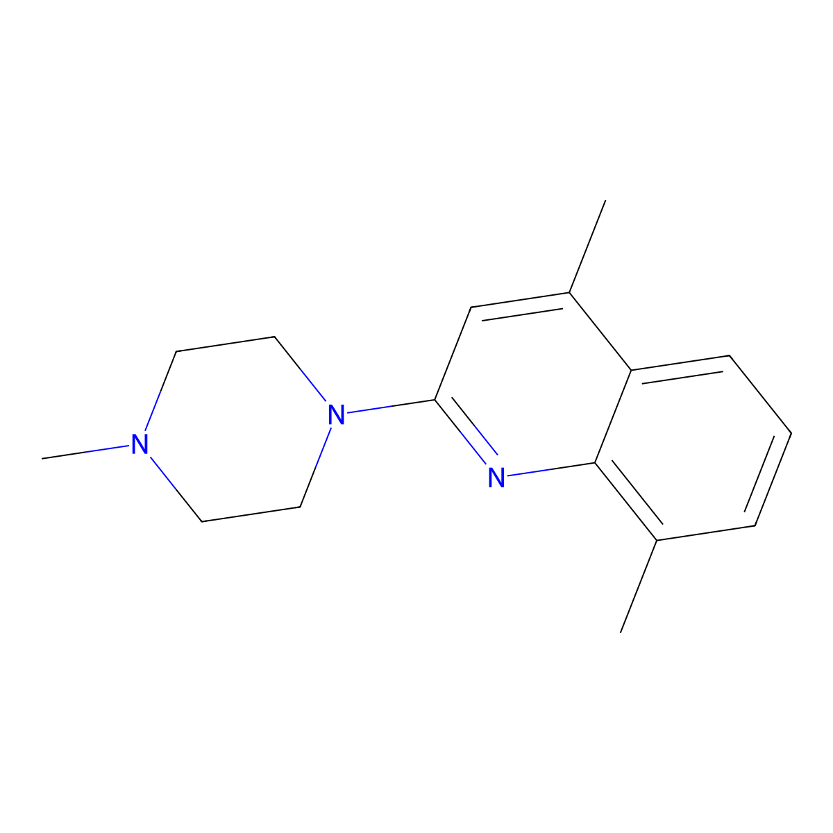 4,8-Dimethyl-2-(4-methylpiperazin-1-yl)quinoline molecular structure, CAS 338415-75-1