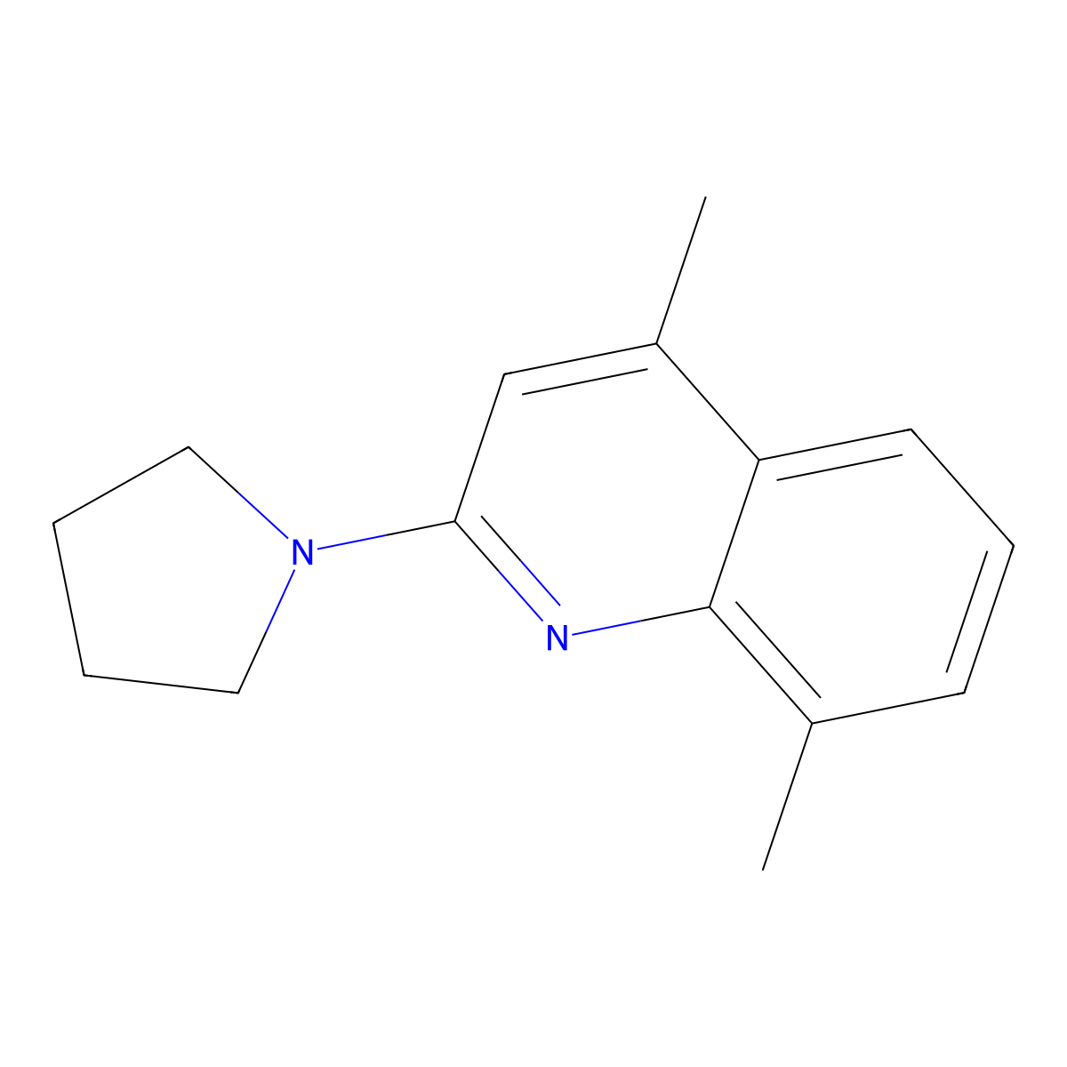 4,8-Dimethyl-2-(1-pyrrolidinyl)quinoline molecular structure, CAS 338415-81-9
