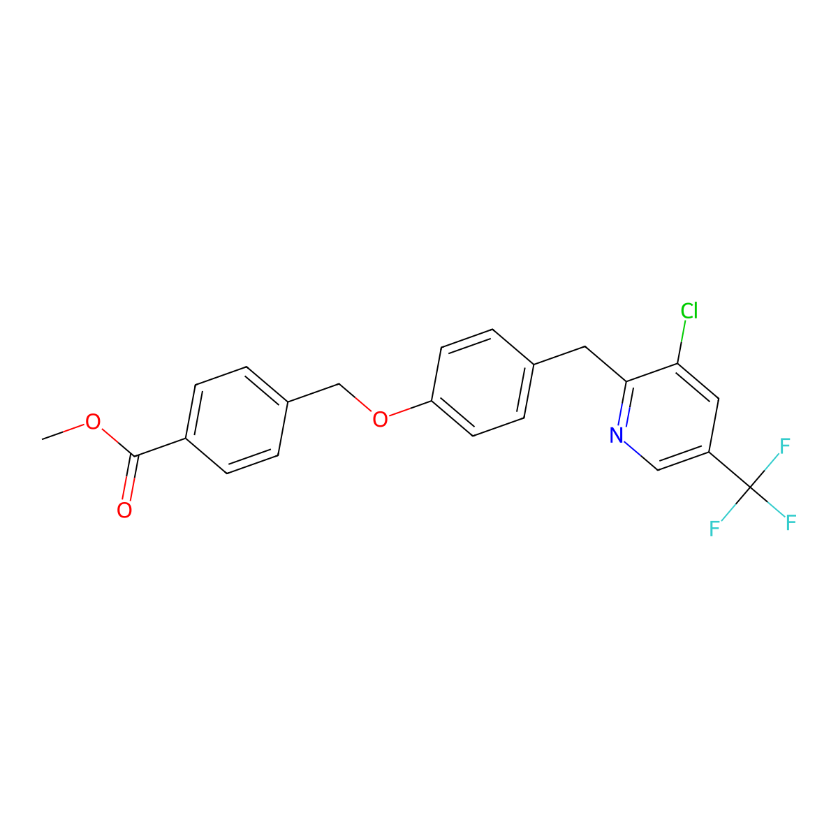 Methyl 4-[[4-[[3-chloro-5-(trifluoromethyl)pyridin-2-yl]methyl]phenoxy]methyl]benzoate molecular structure, CAS 338415-83-1